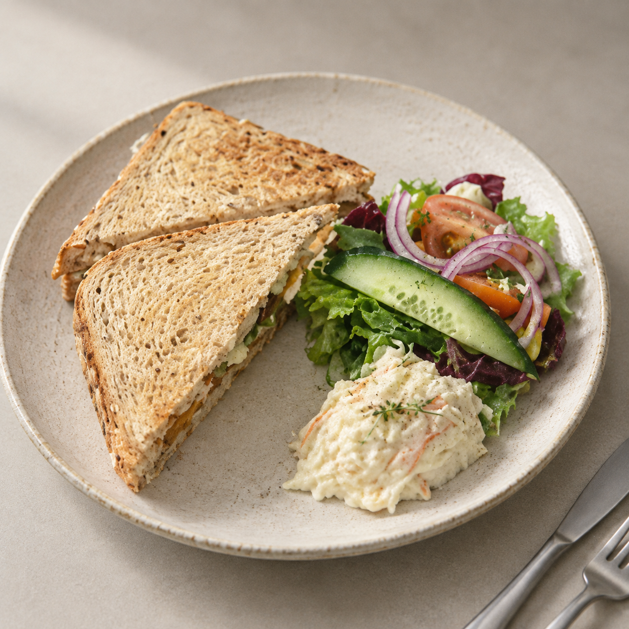 Sandwich and salad